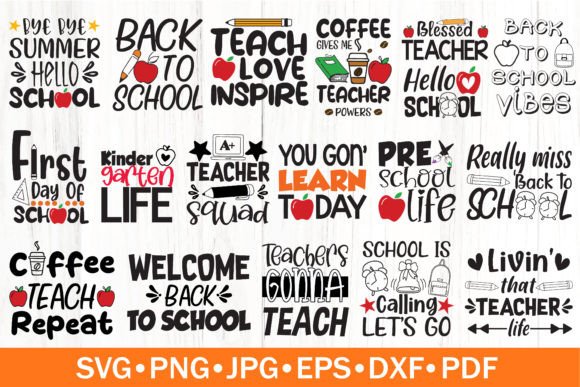 Back to School Bundle SVG: Graphics for Crafts & Local Branding