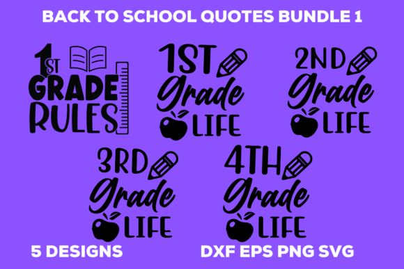 Back to School Quotes Bundle 1: Graphics for Crafts