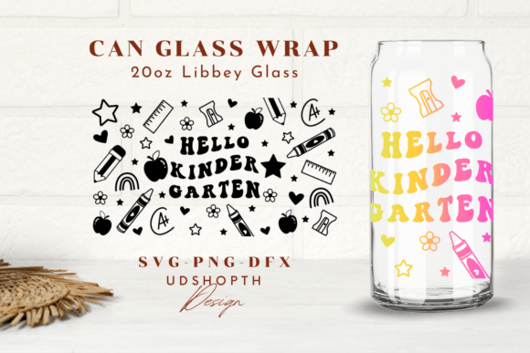 Back to School SVG Wrap, Kindergarten: Graphics & Print Templates