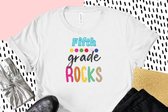 Fifth Grade Rock Back to School SVG: Graphics for T-Shirt Designs
