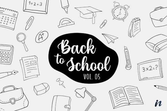 Hand Drawn Back to School Set – Vol. 05 Graphics for Crafts