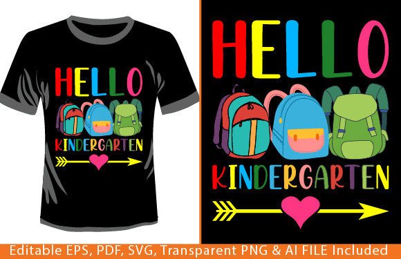 Hello Kindergarten Graphics & T-Shirt Designs