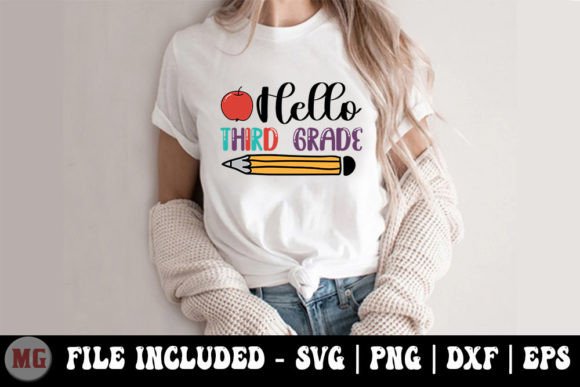 Hello Third Grade SVG: Back-to-School Graphics for T-Shirt Designs